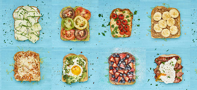 Organic breakfast on toast Organic breakfast on toast